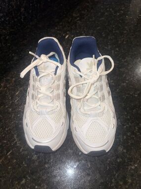 adidas White Sneakers with Navy Interior